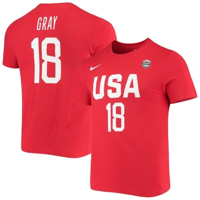 Nike Women's  Chelsea Grey Usa Basketball Red Name And Number Performance T-shirt