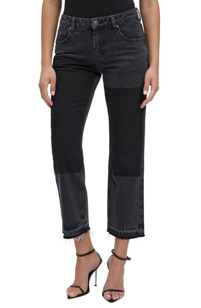Bardot Marlowe Patch Denim Crop Jeans In Black