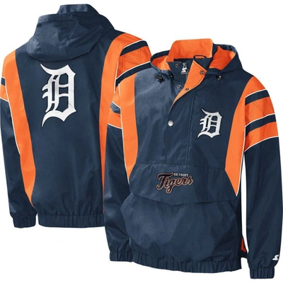 Starter Navy Detroit Tigers Impact Hoodie Half-zip Jacket