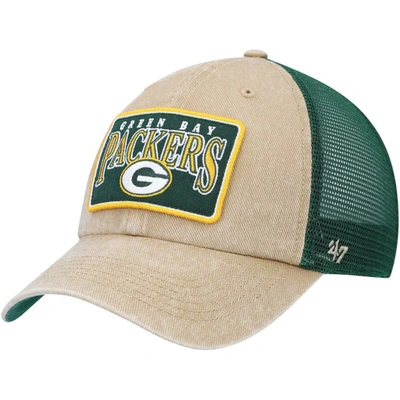 47 ' Khaki Green Bay Packers Dial Trucker Clean Up Adjustable Hat
