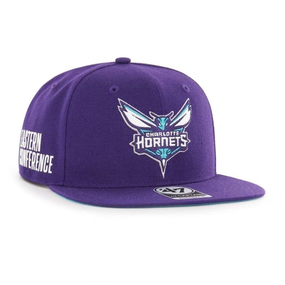 47 '  Purple Charlotte Hornets Sure Shot Captain Snapback Hat