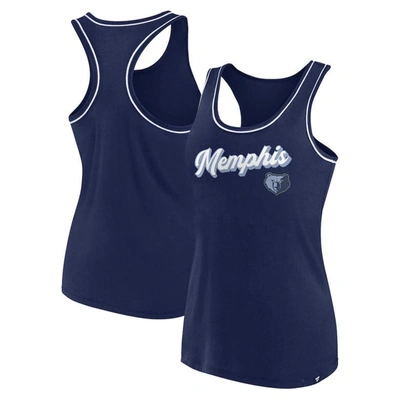 Fanatics Branded Navy Memphis Grizzlies Wordmark Logo Racerback Tank Top