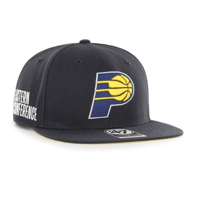47 '  Navy Indiana Pacers Sure Shot Captain Snapback Hat