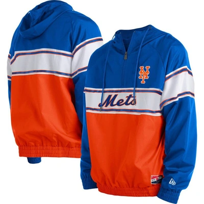 New Era Royal New York Mets Ripstop Raglan Quarter-zip Hoodie