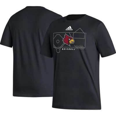 Adidas Originals Adidas Black Louisville Cardinals Locker Lines Baseball Fresh T-shirt