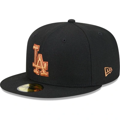 New Era Black Los Angeles Dodgers Metallic Pop 59fifty Fitted Hat