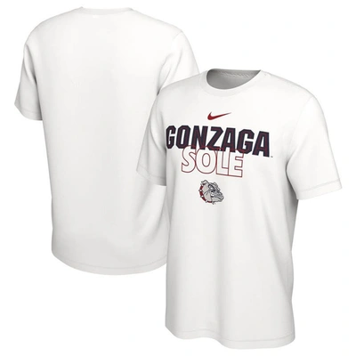 Nike White Gonzaga Bulldogs On Court Bench T-shirt