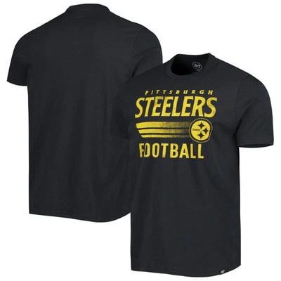 47 ' Black Pittsburgh Steelers Wordmark Rider Franklin T-shirt