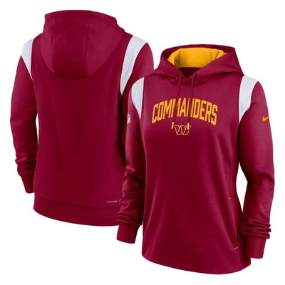 Nike Burgundy Washington Commanders Sideline Stack Performance Pullover Hoodie