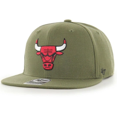 47 ' Olive Chicago Bulls Ballpark Camo Captain Snapback Hat