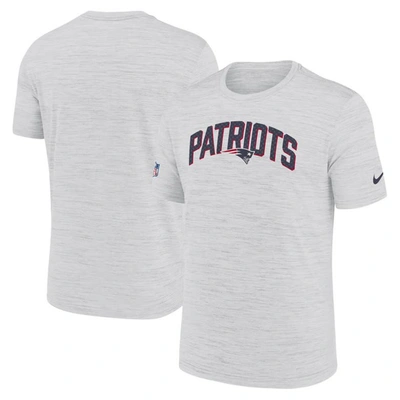 Nike White New England Patriots Sideline Velocity Athletic Stack Performance T-shirt