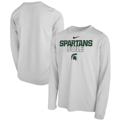 Nike Kids' Youth   White Michigan State Spartans Sole Bench T-shirt