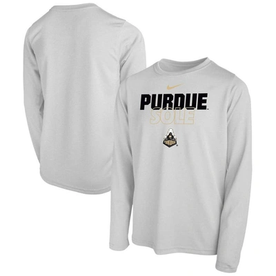 Nike Kids' Youth   White Purdue Boilermakers Sole Bench T-shirt