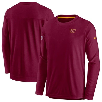 Nike Burgundy Washington Commanders Sideline Lockup Performance Long Sleeve T-shirt