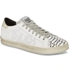P448 Women's John Perforated Leather & Snake Print Lace Up Sneakers In White Printed