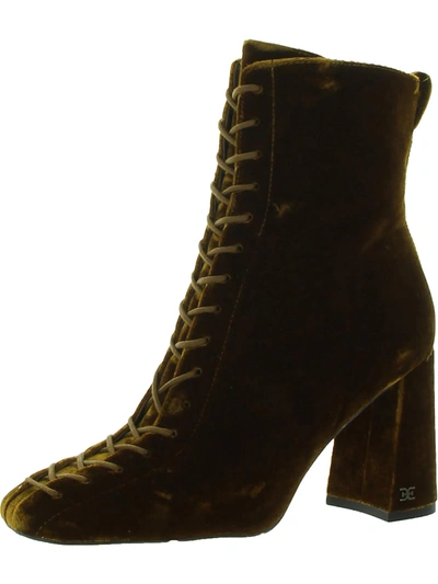 Sam Edelman Carney Womens Leather Block Heel Ankle Boots In