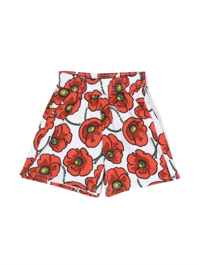 Kenzo Kids' Floral-print Shorts In Red