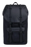 Herschel Supply Co Little America Polycoat Studio Backpack - Black In Black/ Black Rubber