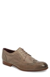 Ted Baker Granet Wingtip In Grey Leather