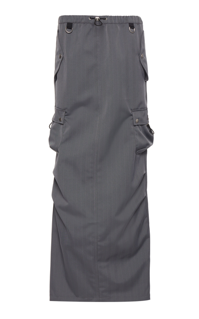 Coperni Tailored Maxi Cargo Skirt In Grey