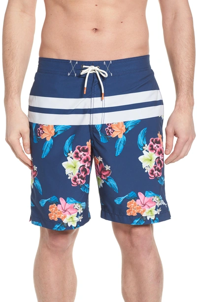 Tommy Bahama Baja Saltwater Blooms Board Shorts In Throne Blue