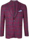 Cantarelli Plaid Fitted Jacket In Pink & Purple