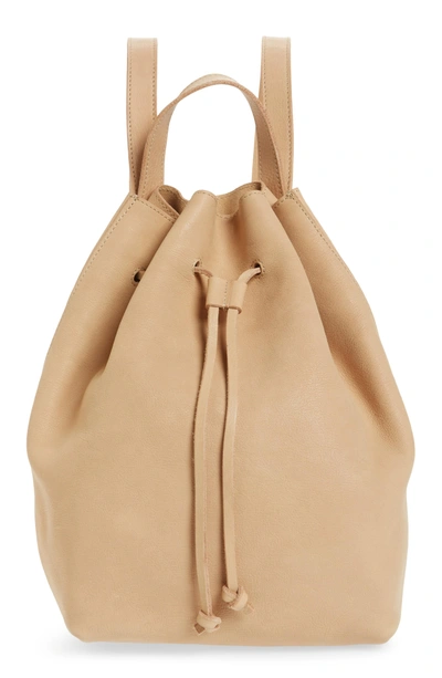 Madewell Somerset Leather Backpack - Ivory In Linen