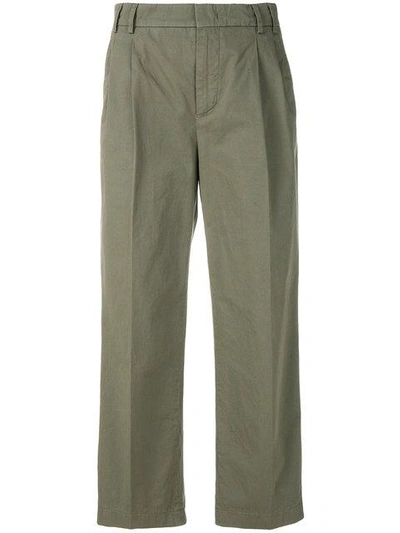 Aspesi Casual Cropped Chinos In Green