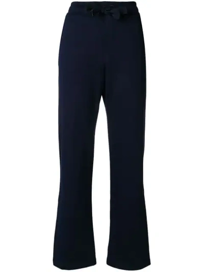 Moncler Flared Tailored Trousers In Blue