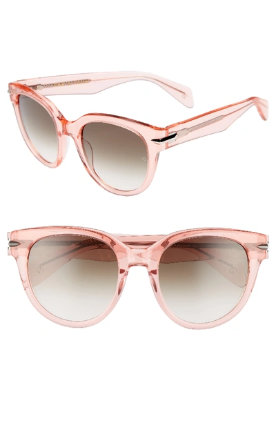 Rag & Bone Round Gradient Acetate Sunglasses In Pink