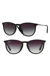 Ray Ban Erika Classic 57mm Sunglasses - Matte Black In Brown