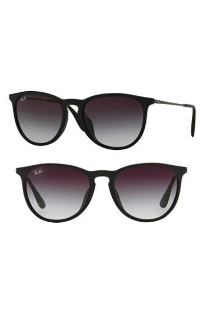 Ray Ban Erika Classic 57mm Sunglasses - Matte Black In Brown