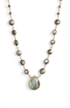 Ela Rae Ara Collar Necklace In Opal/ Turquoise/ Labradorite