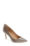 Calvin Klein 'gayle' Pointy Toe Pump In Winter Taupe Patent