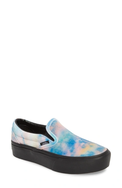 Vans Platform Slip-on Sneaker In Velvet Tie-dye Multi/ Black