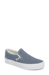 Vans Classic Slip-on Sneaker In Jersey Blue/ True White