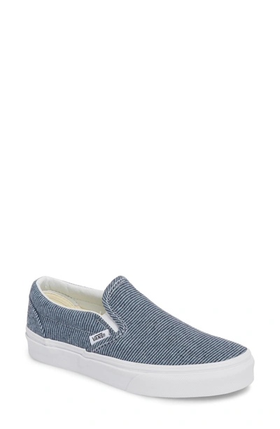 Vans Classic Slip-on Sneaker In Jersey Blue/ True White