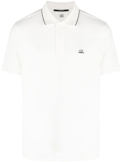 C.p. Company Striped Polo Shirt Clothing In White