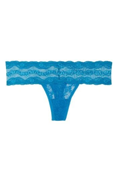 B.tempt'd By Wacoal 'lace Kiss' Thong In Mykonos Blue