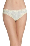 Calvin Klein Lace Trim Thong In Puzzle Print