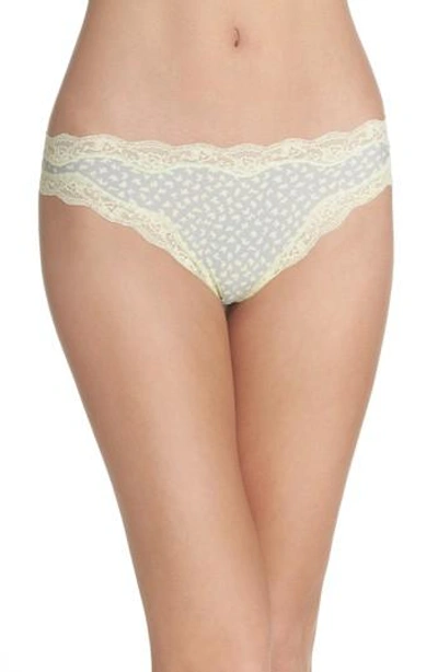 Calvin Klein Lace Trim Thong In Puzzle Print