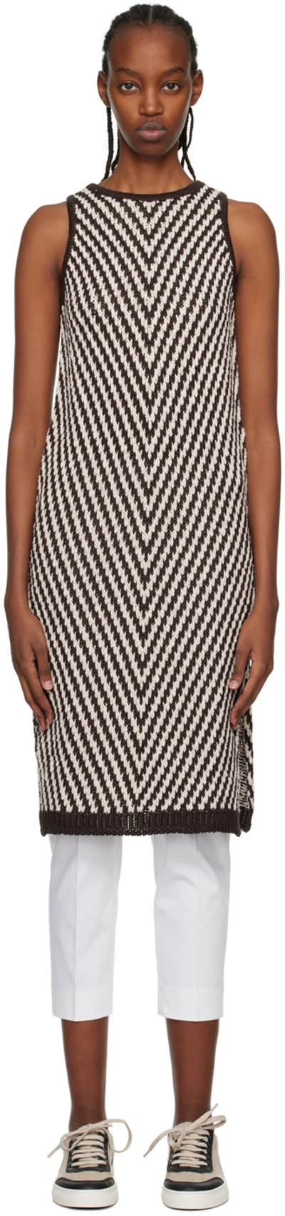 Max Mara Knitted Eiffel Midi Dress In Brown