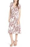 Wayf Blouson Midi Dress In Blush Pearl Floral