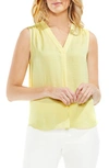 Vince Camuto Rumpled Satin Blouse In Lemon Cream