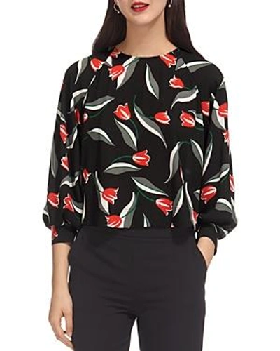 Whistles Tulip Print Puff Sleeve Top In Multicolor