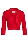 Eliza J Open Front Bolero In Red