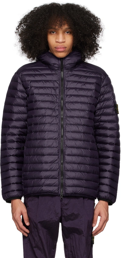 Stone Island Down Hooded Jacket In V0026 Ink