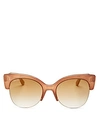 Jimmy Choo Women's Priya Cat Eye Sunglasses, 59mm In Nude/brown