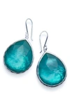 Ippolita Sterling Silver Wonderland Mother-of-pearl & Clear Quartz Doublet Teardrop Earrings In Tide In Blue