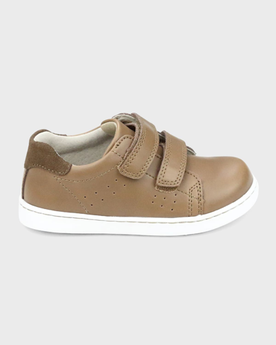 L'amour Shoes Boy's Kyle Leather Sneakers, Baby/toddlers/kids In Mocha